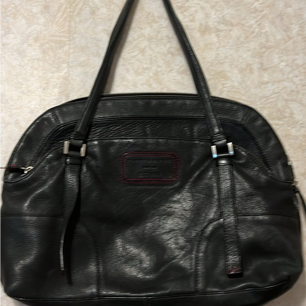 Tommy Hilfiger Dark Leather Hobo Bag